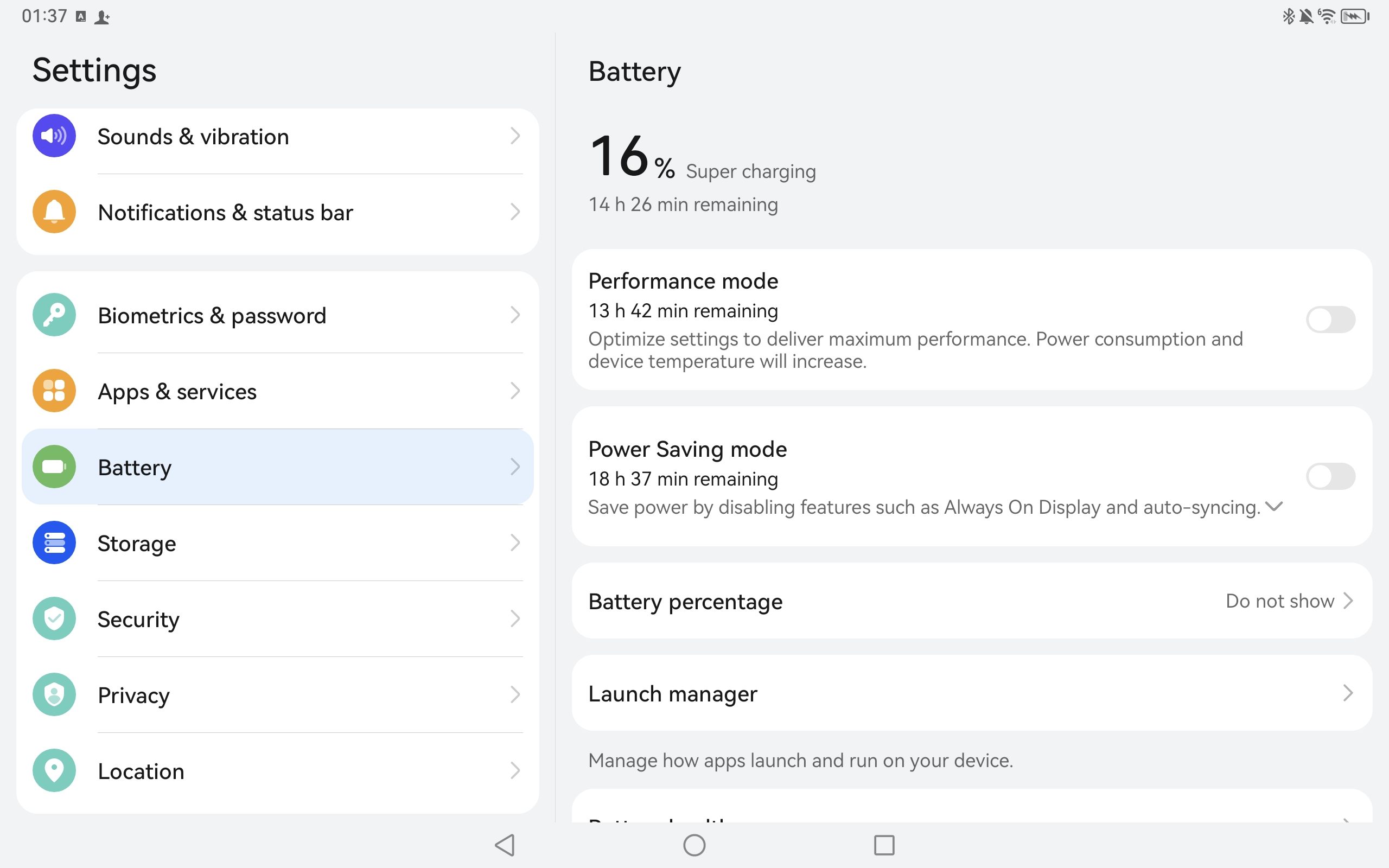 HUAWEI MatePad 11 (2023) - Battery