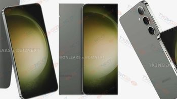 ภาพเรนเดอร์ "Samsung Galaxy S24+"  รุ่นใหม่ที่ออกแบบเป็นผสมผสานระหว่าง iPhone และ S24 เดิม