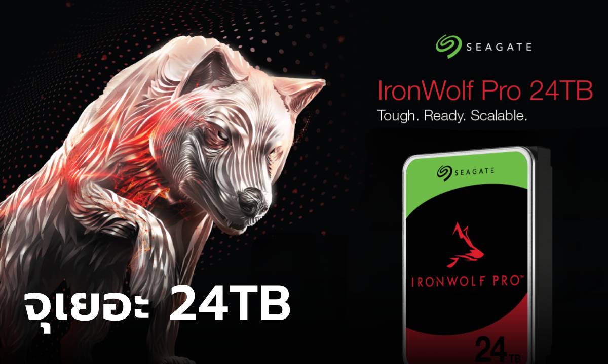 ซีเกตเปิดตัว IronWolf Pro ความจุใหม่สูงสุด 24TB
