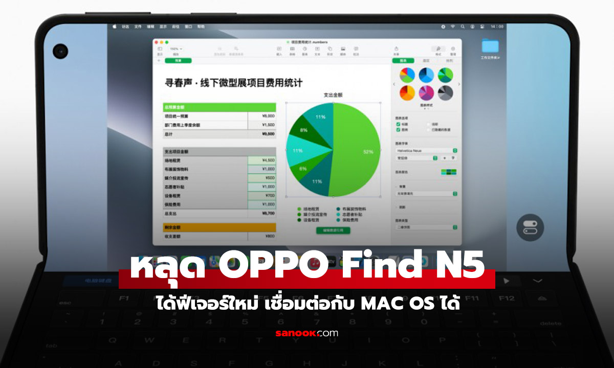 OPPO Find N5 จะมีฟีเจอร์รีโมทหน้าจอจาก Mac OS ได้