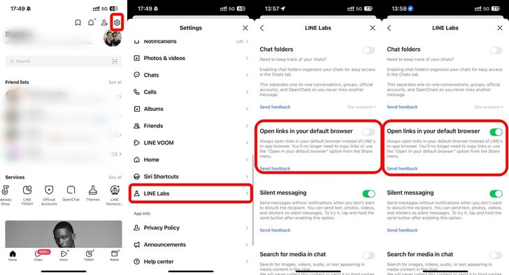 ตั้งค่า เปิด link ใน line มือ ถือ