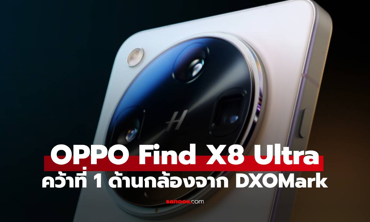 เผยคะแนน OPPO Find X8 Ultra ดีสุดเรื่องกล้องของ DXOMark