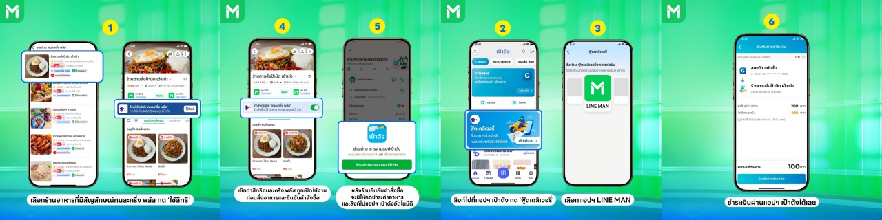ขั้นตอนการสั่งอาหาร LINE MAN ใช้สิทธิ์ 