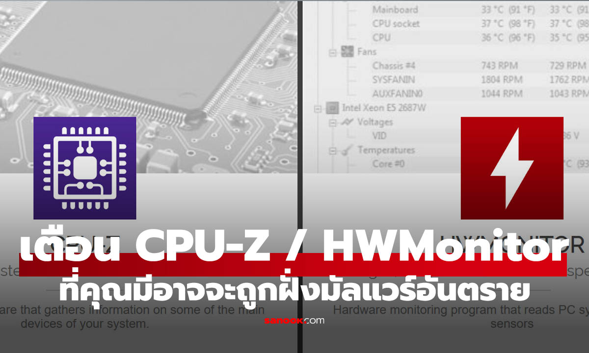 สาย DIY ระวัง! CPU-Z และ HWMonitor ถูกแฮก แจกไฟล์มัลแวร์แทนช่วงสั้นๆ ผู้ใช้เสี่ยงไม่รู้ตัว