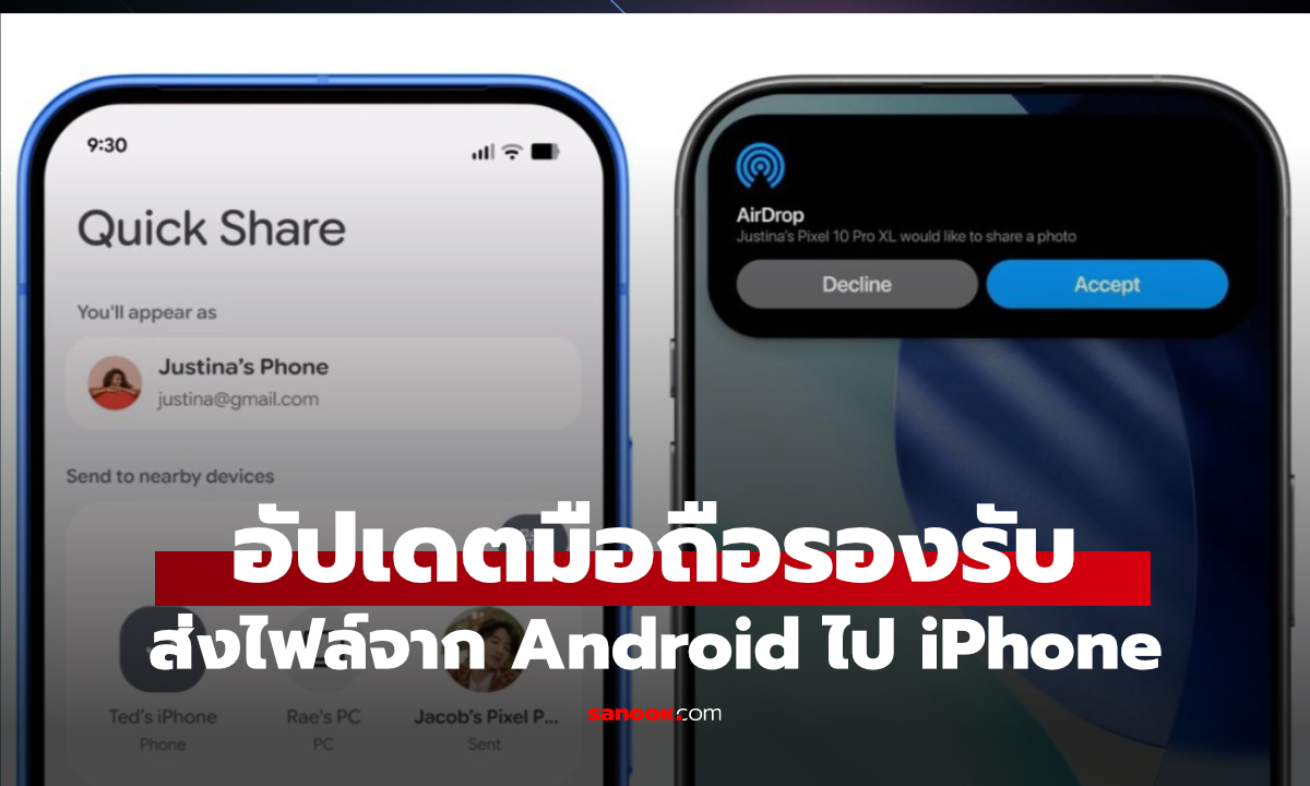 อัปเดต! มือถือรุ่นไหนรองรับส่งไฟล์ข้าม Android และ iPhone ได้แล้ว