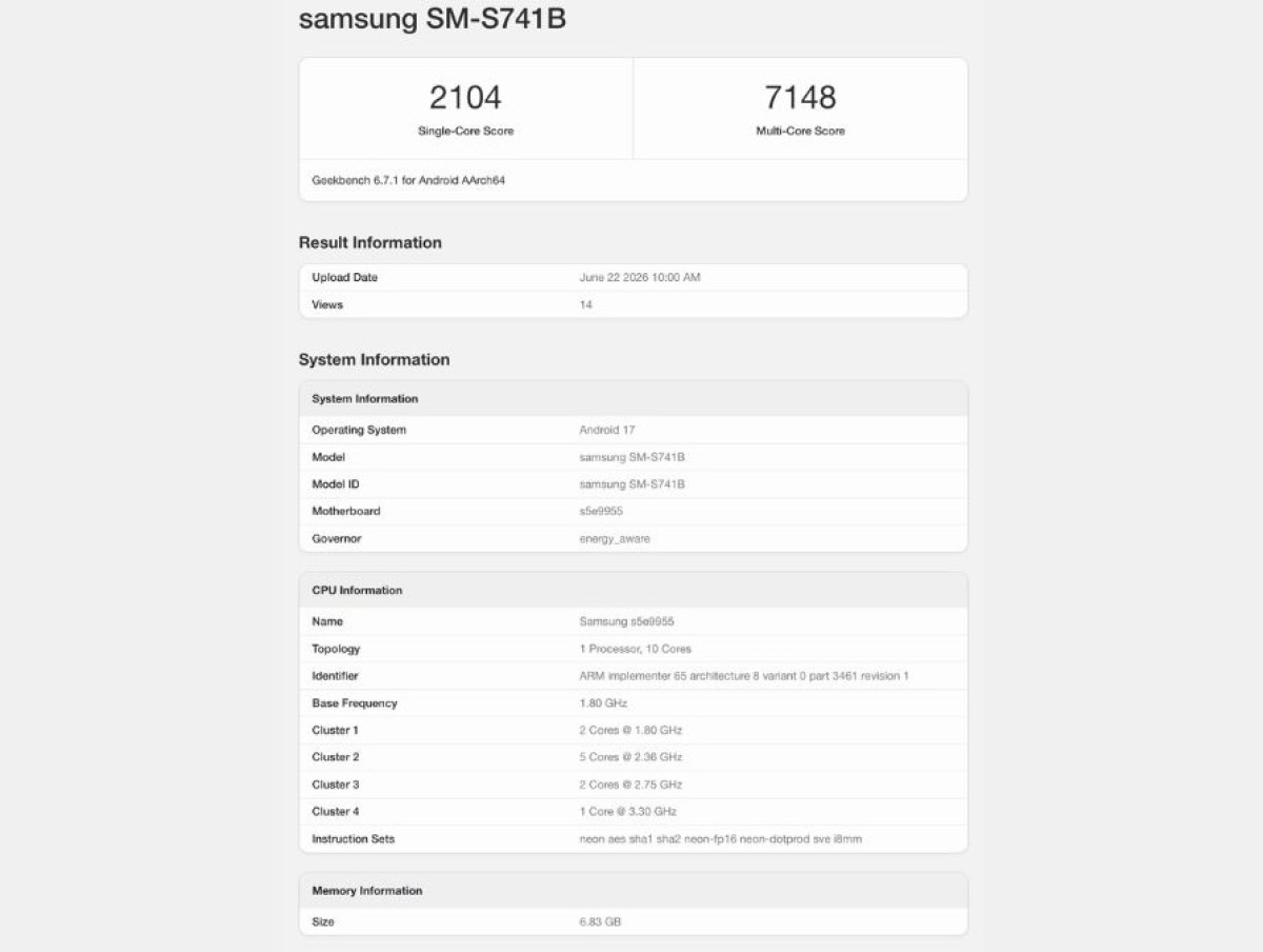 geekbench-s26fe