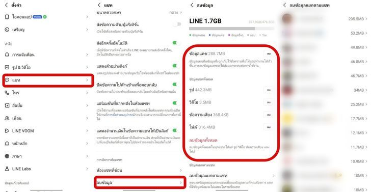 คืนพื้นที่ให้มือถือ ลบข้อมูล LINE