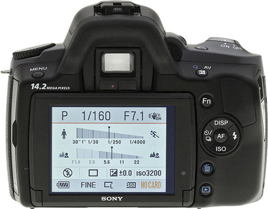 Sony A380 ตัวกล้องดิจิตอล SLR ใหม่ล่าสุด