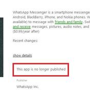 WhatsApp หายไปจาก Windows Phone Store