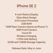 ภาพเรนเดอร์ iPhone SE 2 