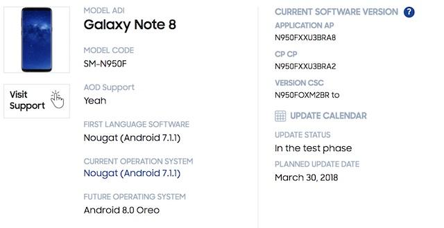 Samsung Update Android Oreo