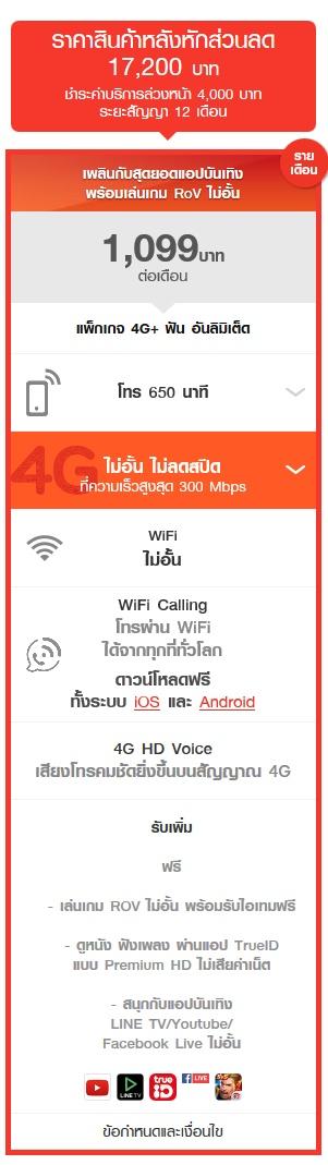 โปรโมชั่น Truemove H iPhone 6s Plus