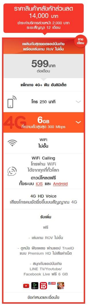 โปรโมชั่น Truemove H iPhone 6s Plus