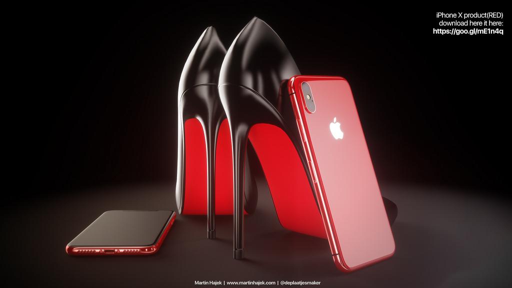แนวคิด iPhone X สีทอง Blush Gold และสีแดง (PRODUCT) RED
