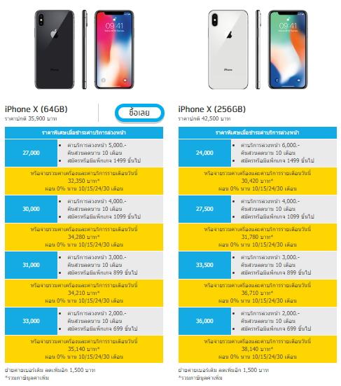 ราคา iPhone X