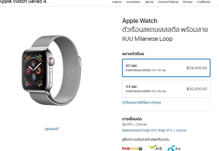 ราคา Apple Watch Series 4