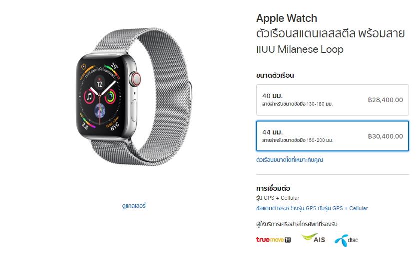 ราคา Apple Watch Series 4