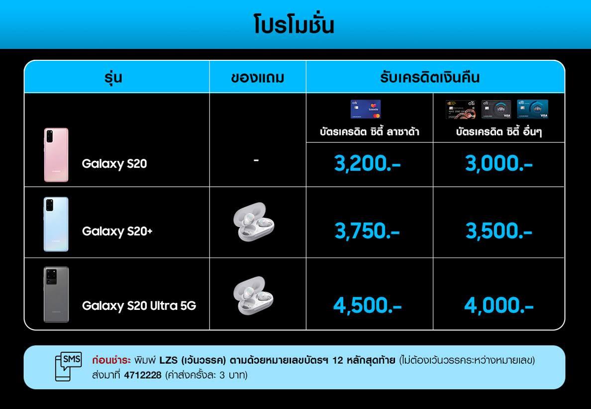 โปรโมชั่น Galaxy S20