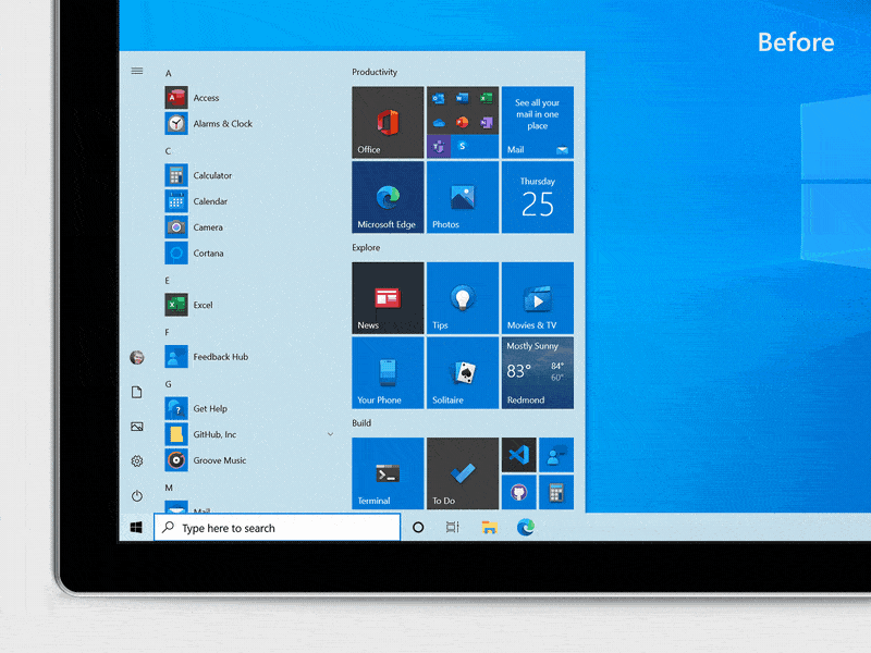 Microsoft โชว์หน้าจอ Start แบบใหม่ สวยงาม เรียบง่าย