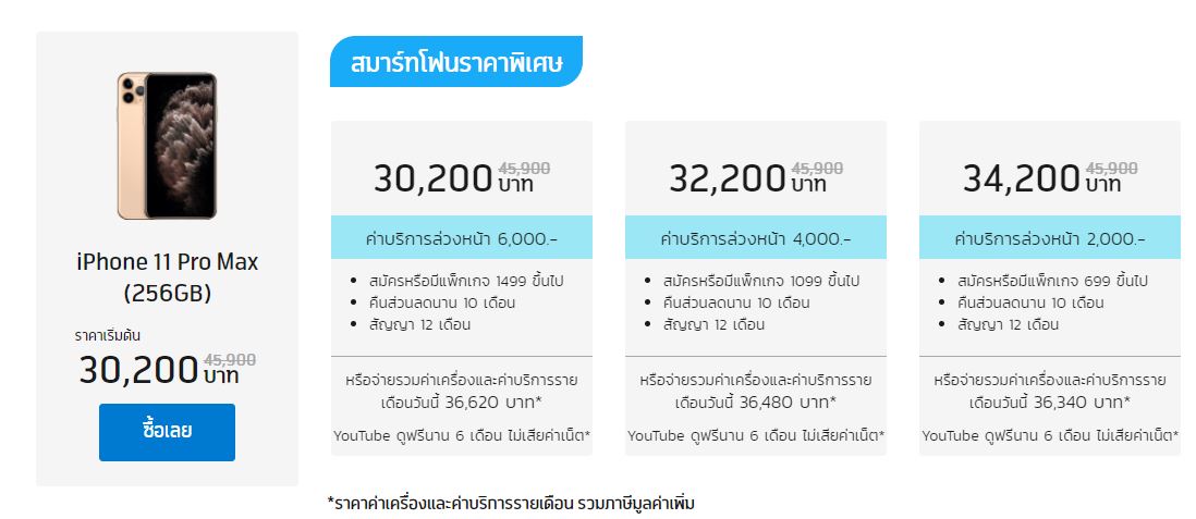 ราคา iPhone จากผู้ให้บริการ