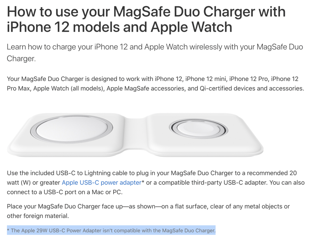 ไงเป็นงั้น แอปเปิลบอกเอง หัวชาร์จแอปเปิล 29W ไม่สามารถใช้กับ MagSafe Duo ได้