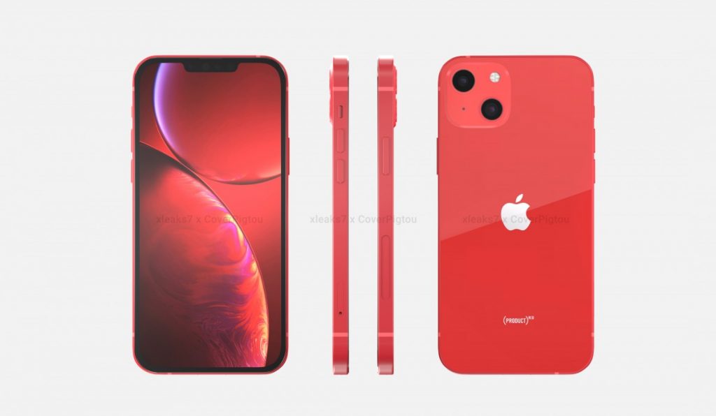ชมภาพเรนเดอร์ของ iPhone 13 ในสี Product Red พร้อมกับดีไซน์ใหม่ ติ่งเล็กลง วางกล้องแบบใหม่