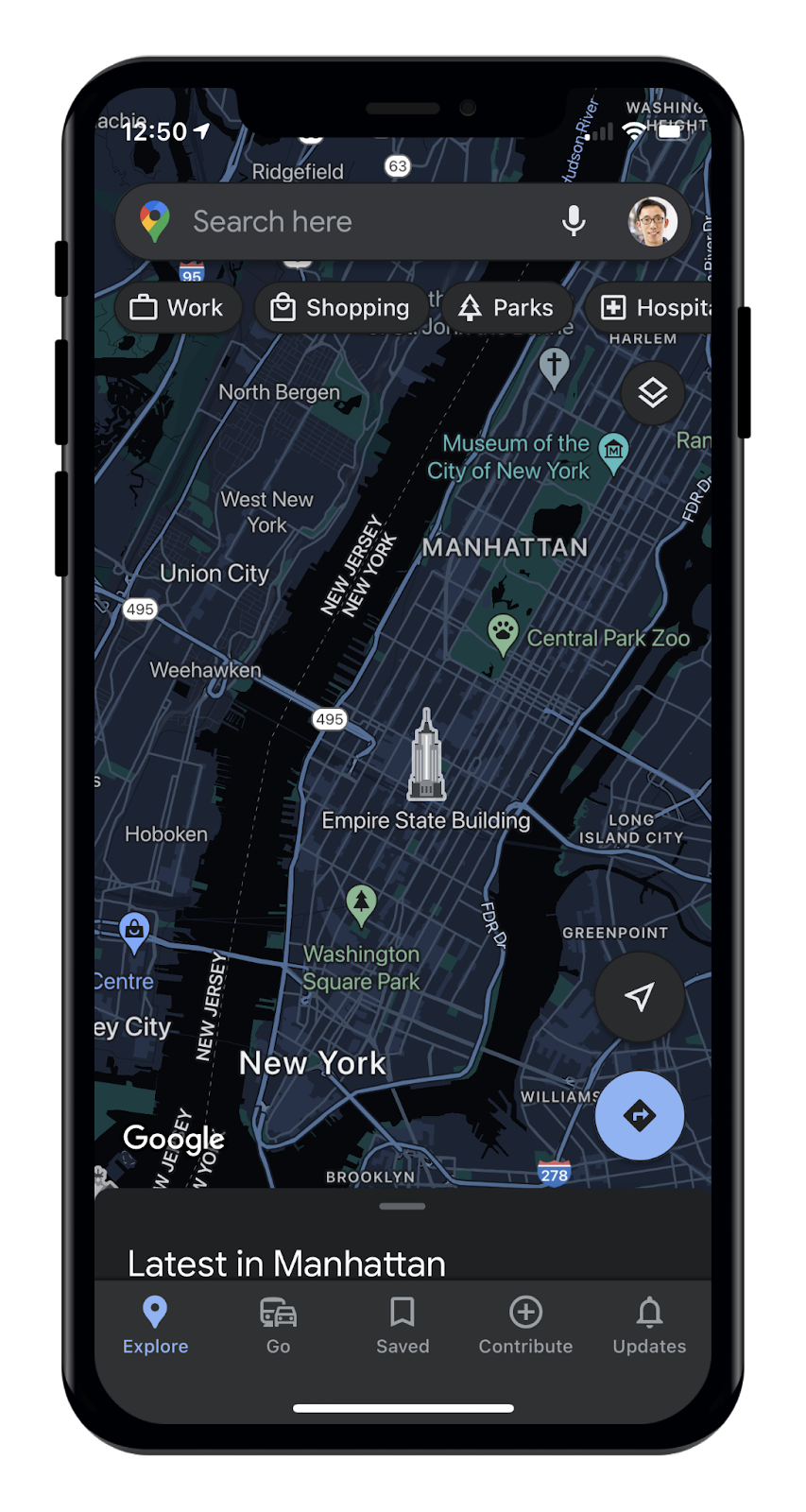 Google Maps บน iOS ออกอัปเดต รองรับโหมดมืดแล้ว
