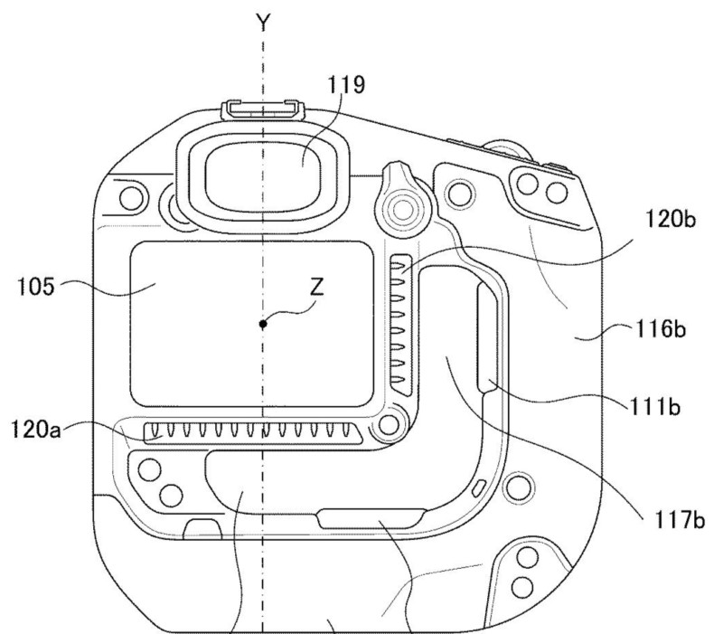 Canon จดสิทธิบัตรกล้องมิเรอร์เลสดีไซน์แปลก ที่เจาะรูตรงกลางเป็นทรงตัว L จับถนัดขึ้น