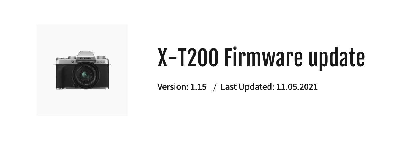 FUJIFILM X-T200 เฟิร์มแวร์ V115 แก้อาการผิดปกติขณะกดชัตเตอร์ ดาวน์โหลดได้แล้ว