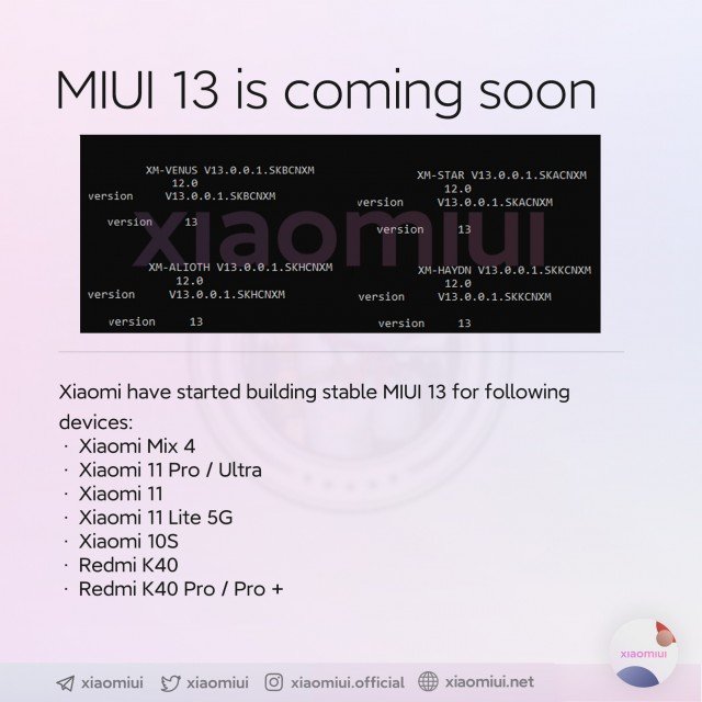 Xiaomi เตรียมอัปเดตซอฟต์แวร์ MIUI 13 ให้สมาร์ตโฟน 9 รุ่น ในเร็ว ๆ นี้