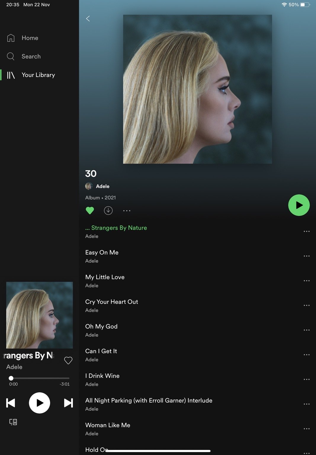 Spotify ถอดปุ่มสุ่มเพลงในหน้าอัลบั้ม ตามคำขอของ Adele