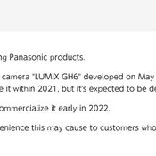 ซะงั้น Panasonic Lumix GH6 โดนเลื่อนวางจำหน่าย เป็นต้นปี 2022