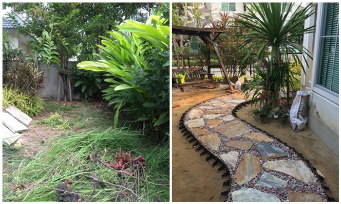 Before & After จัดสวนด้วยตัวเอง จากที่คิดว่าไม่ไหว 4 เดือนผ่านไป "ไฉไล" เกินจริง