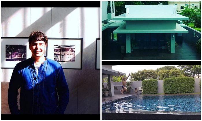 นานๆ จะเห็นหน้า เปิดบ้านจ๊อบ นิธิ บ้านสไตล์โมเดิร์น มีสระว่ายน้ำ