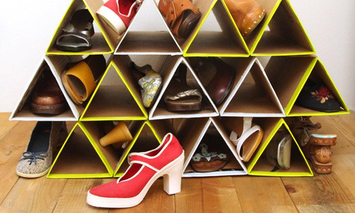 สุดเก๋! งาน DIY ที่เก็บรองเท้า จากกระดาษลัง
