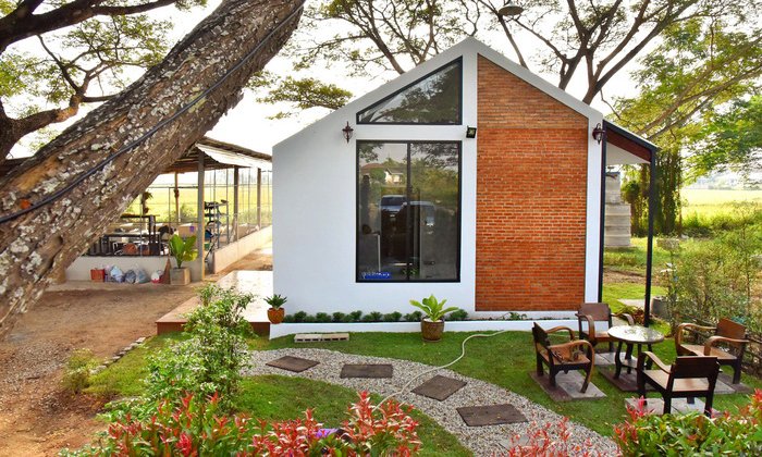 แบบบ้านชั้นเดียว สไตล์โมเดิร์นลอฟท์ ท่ามกลางธรรมชาติ งบประมาณ 450,000 บาท