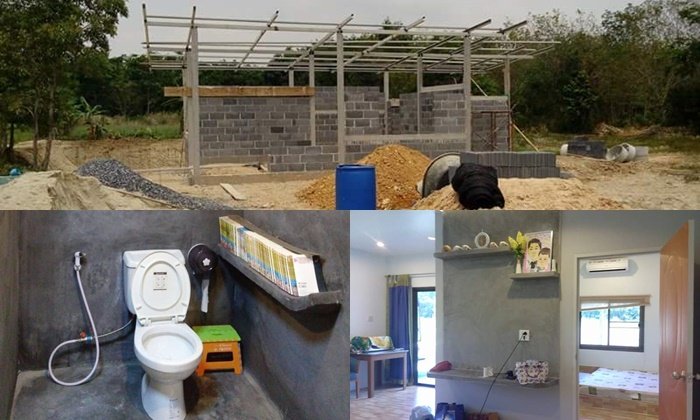 รีวิวการสร้างบ้านชั้นเดียว บ้านน้อยกลางสวนในงบ 4 แสน