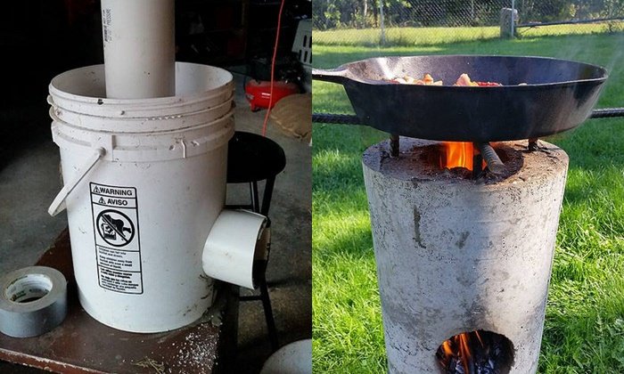 ไอเดีย DIY เตาจากถังสีเก่า และปูน ต้นทุนต่ำๆ ได้เตาเท่ๆ