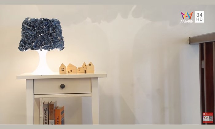 DIY โคมไฟ ผ้าที่เหลือใช้ กลายมาเป็นลวดลายของโคมไฟ ที่ไม่ธรรมดา