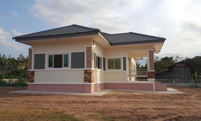 แบบบ้านชั้นเดียวสไตล์โมเดิร์นร่วมสมัย พื้นที่ใช้สอย 78 ตร.ม. ในงบ 880,000 บาท