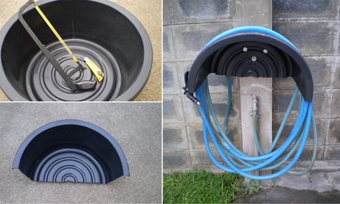 ไอเดียการ DIY ที่ขดสายยางจากกะละมังพลาสติกแตก ๆ เพื่อความเป็นระเบียบในงบ 0 บาท By ลุงแว่น