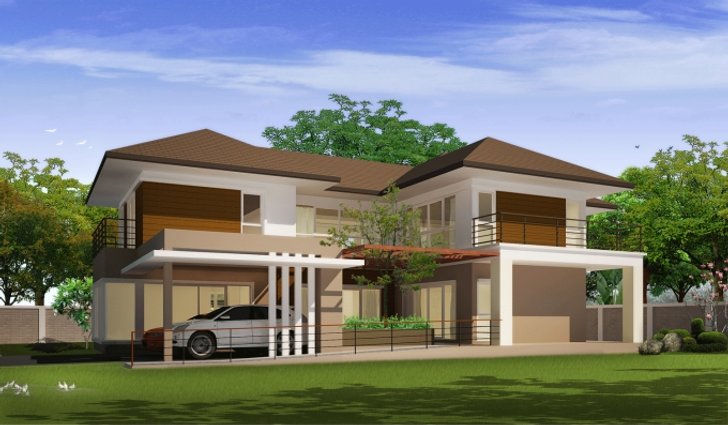 แบบบ้าน 2 ชั้น สไตล์ Modern Contemporary