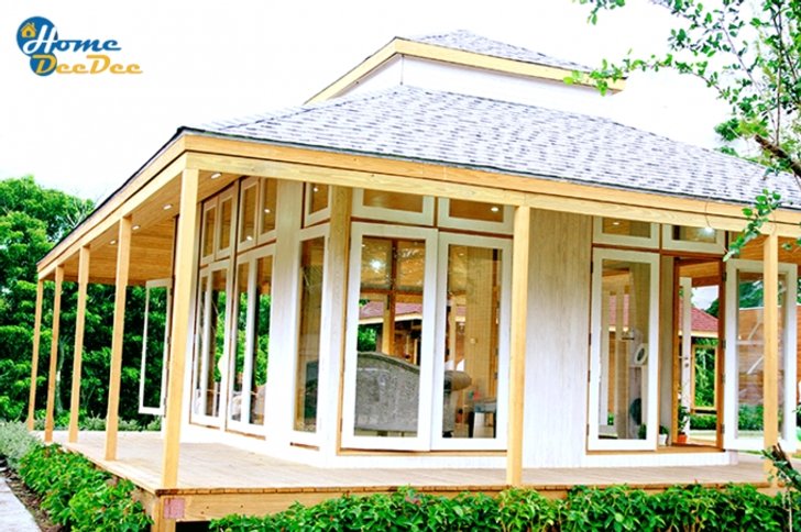 Knock down บ้านไม้สไตล์ร่วมสมัย "กลางสวนสวย"