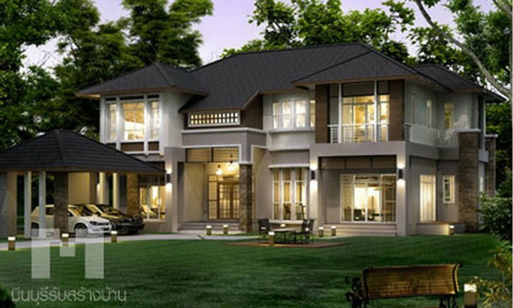 แบบบ้านหรู 2 ชั้น สไตล์ Contemporary