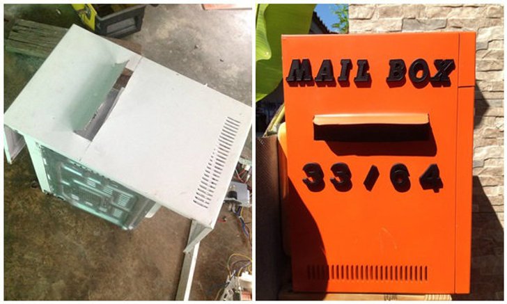 DIY กล่องจดหมายจากไมโครเวฟเก่า