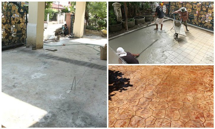 Renovate โรงรถ และสวน ให้กลายเป็นพื้น Stamp Concrete ครับ