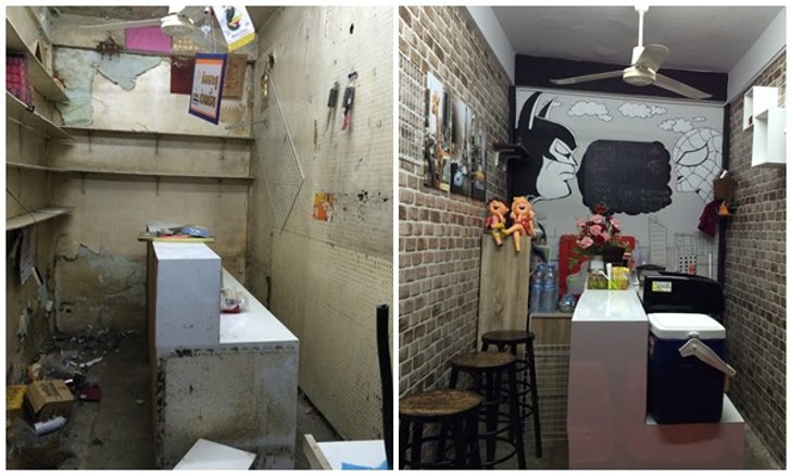 รีโนเวทแผงลอยเก่าเป็นร้านกาแฟเล็กๆ