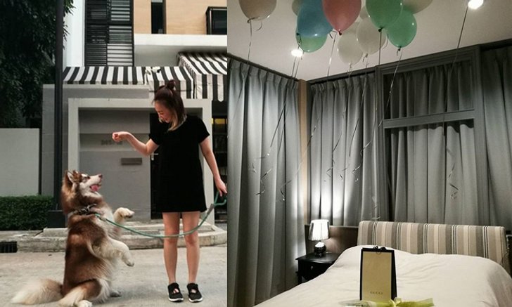 บ้านหญิง กัญญา ไรวินท์ สไตล์โมเดิร์น เน้นโทนสีเทา-ดำ