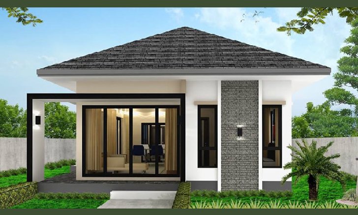 บ้านชั้นเดียวรูปทรงร่วมสมัยขนาดเล็ก 2 ห้องนอน 2 ห้องน้ำ ในงบประมาณล้านต้นๆ