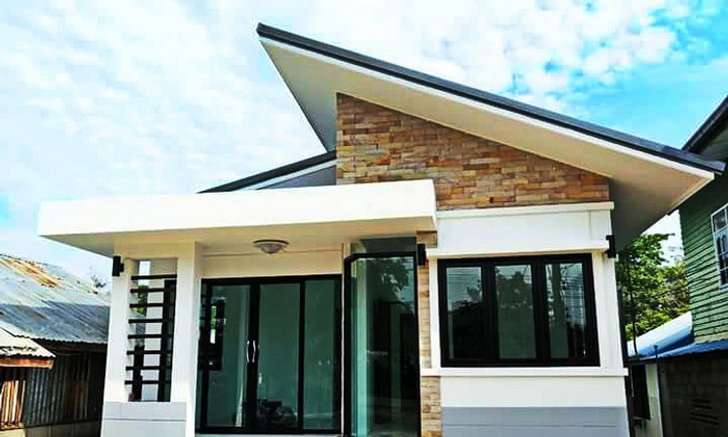 บ้านสไตล์โมเดิร์นชั้นเดียว ตกแต่งเรียบง่ายทันสมัย ในขนาด 3 ห้องนอน 2 ห้องน้ำ